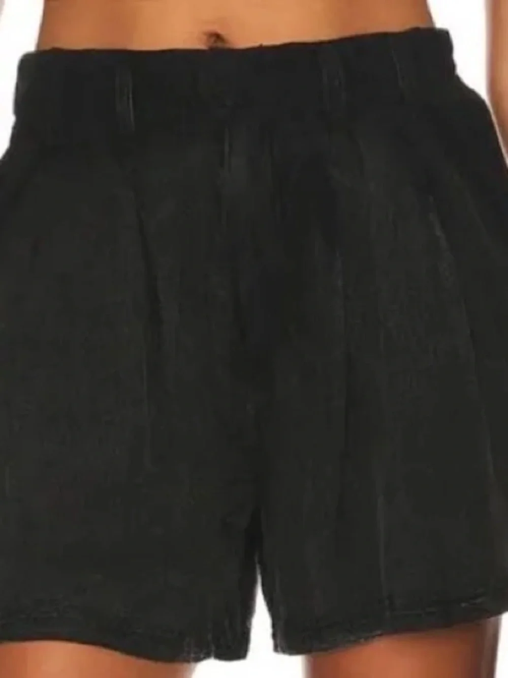 Free People Black Linen Shorts - Size 6 - Picture 4 of 8